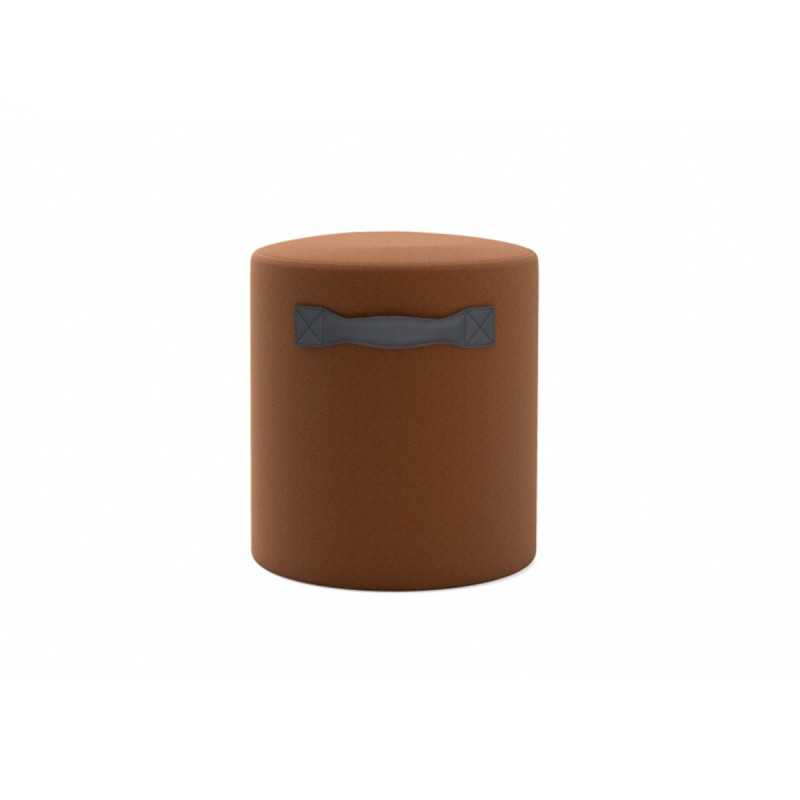 POUF MARS VELOURS UNI ROUILLE