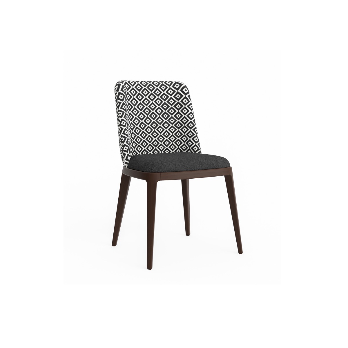 CHAIR PIPPA , SMALL MODEL WITH DIAMOND PATTERN IN WHITE AND BLACK