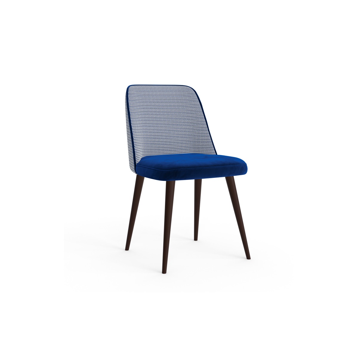 CHAIR SIA , SMALL MODEL WITH HOUNDSTOOTH PATTERN IN BLUE