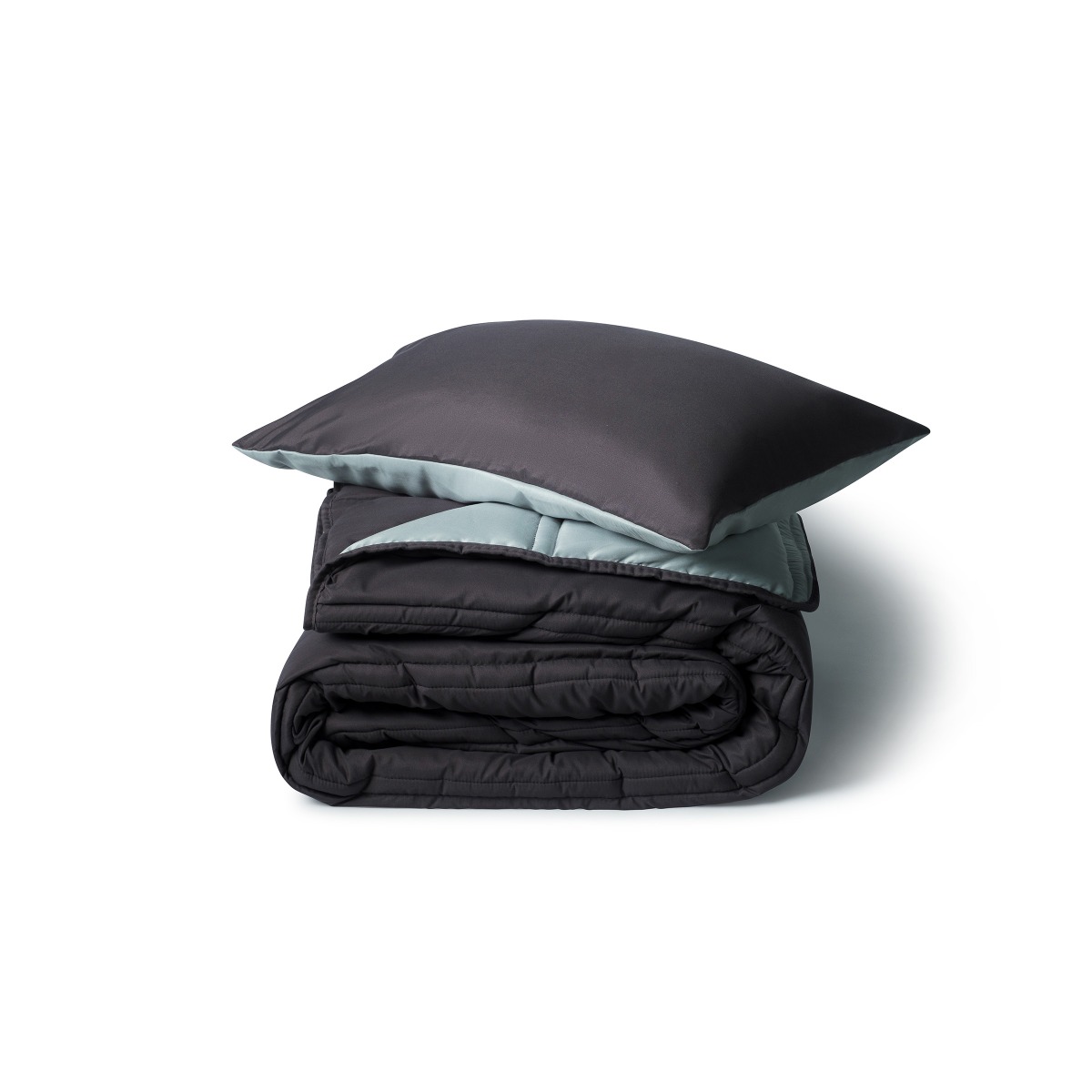 DUVET TWO-TONE CARBON AND MINT GREEN