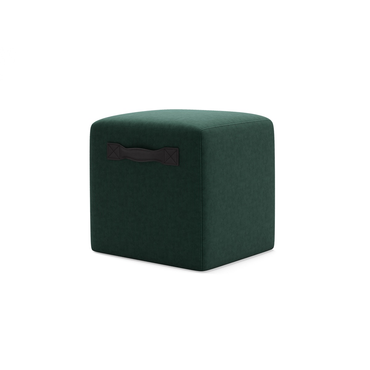 POUF GREEN VELVET CUBIC