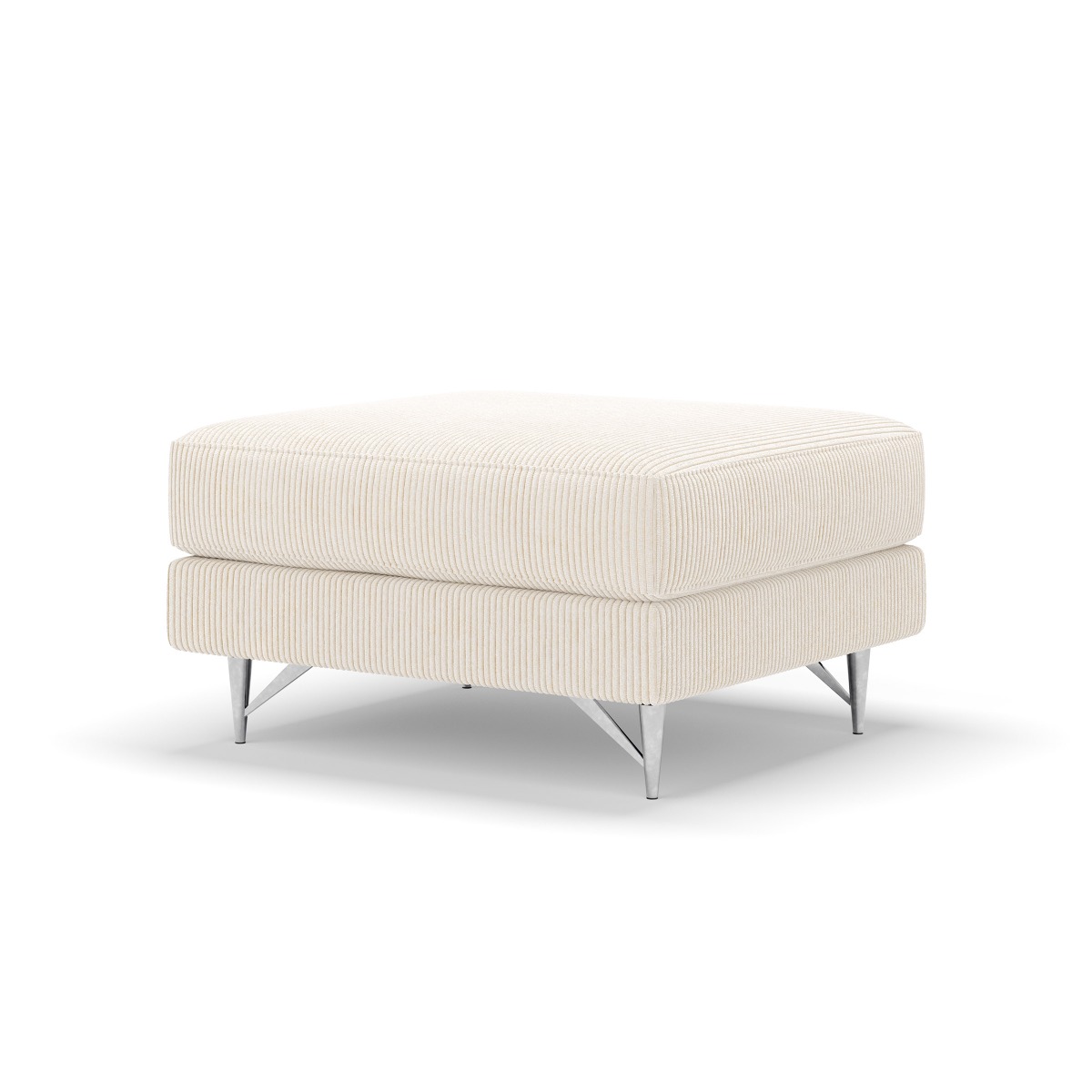 TIFFANY IVORY VELVET FOOTREST